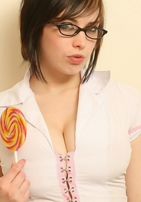 Schoolgirl Louisa with a Lollipop