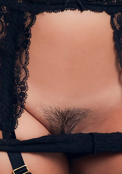 Eva Lovia in Sexy Black Lingerie